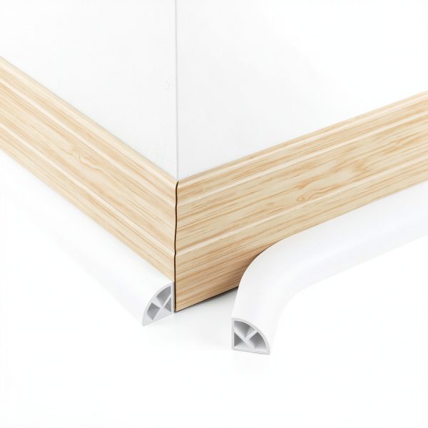 Flexible Quarter Round Molding,118 Inch Peel and Stick Silicone Quarter Round Shoe Molding,Caulk Strip for Wall Edge Floor Corner,Bendable Self-Adhesive Baseboard Trim for Countertop Cabinet and Stair-1