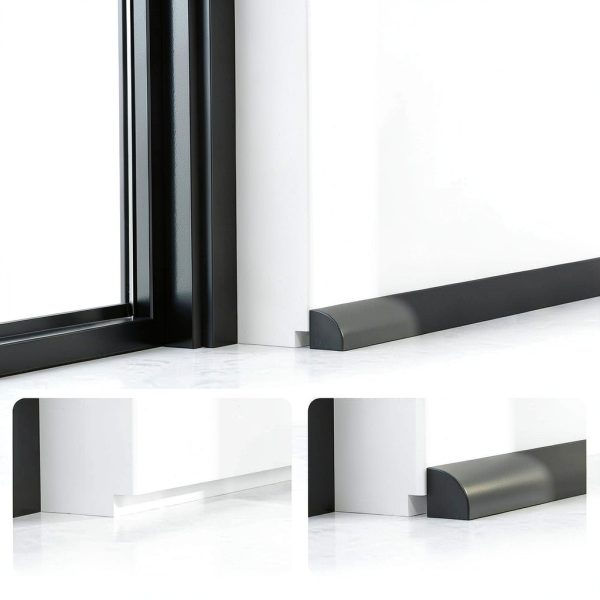 1/2 Inch Quarter Round Molding WURJHSONG Peel and Stick Black 79in-2