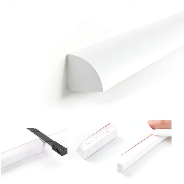 Flexible Quarter Round Molding GCJUYA White 118" L x 0.5" W-1
