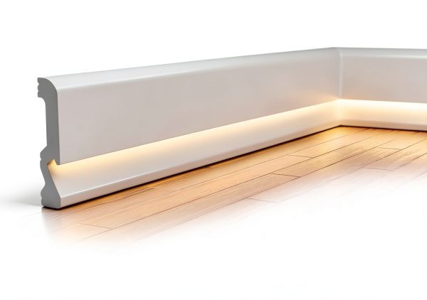 LED Baseboard Molding 12 Pcs 2.6ft White - Briwooody Classic Size 12-1