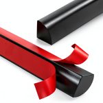 Flexible Quarter Round Molding Peel and Stick Rubber Trim Molding Double-Sided Self Adhesive Wall Corner Trim for Floor, Bathrooms, Countertops (1/2” W x 1/2” H x 3.3 Ft, Black)-0