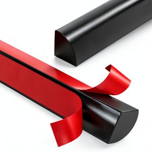 Flexible Quarter Round Molding Peel and Stick Rubber Trim Molding Double-Sided Self Adhesive Wall Corner Trim for Floor, Bathrooms, Countertops (1/2” W x 1/2” H x 3.3 Ft, Black)-0