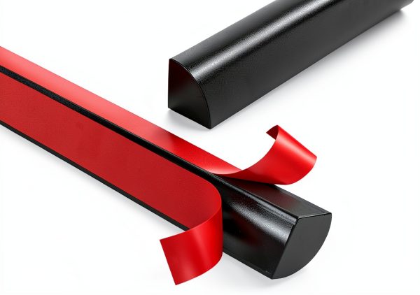 Flexible Quarter Round Molding Peel and Stick Rubber Trim Molding Double-Sided Self Adhesive Wall Corner Trim for Floor, Bathrooms, Countertops (1/2” W x 1/2” H x 3.3 Ft, Black)-0