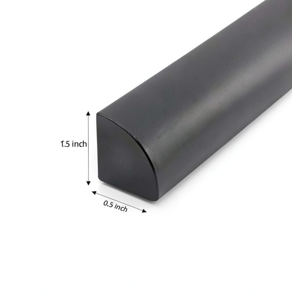 Flexible Quarter Round Molding Peel and Stick Rubber Trim Molding Double-Sided Self Adhesive Wall Corner Trim for Floor, Bathrooms, Countertops (1/2” W x 1/2” H x 3.3 Ft, Black)-1