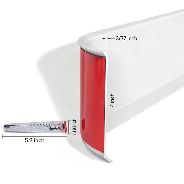 Baseboard Trim,4 Inch(W) x 20 Feet(L) Flexible Baseboard Molding Trim,Self Adhesive Vinyl Baseboard Cove Base, Peel and Stick Wall Base Boards with 1 PCS Utility Knife,White-1