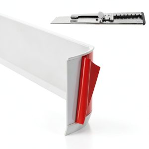 Baseboard Trim,4 Inch(W) x 20 Feet(L) Flexible Baseboard Molding Trim,Self Adhesive Vinyl Baseboard Cove Base, Peel and Stick Wall Base Boards with 1 PCS Utility Knife,White-0