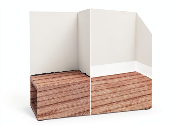 Flexible Baseboard Trim Duzzy 5in x 20ft Peel and Stick Black-2