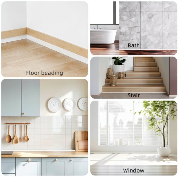 Flexible Quarter Round Molding Trim Peel and Stick 118Inch White,Small Self Adhesive Silicone Shoe Moulding,Bendable Mini Waterproof Caulk Strip for Baseboard,Wall,Bathtub,Floor,Bathroom,Crown-7