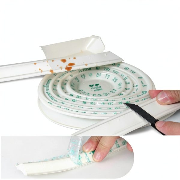 Peel and Stick Corner Trim Molding 16ft Off-White LUKLUKSEON NBR-2